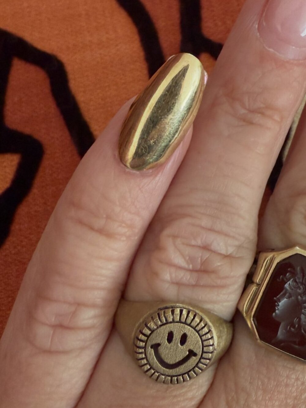 14K Gold Fingernail, solid, hallmarked, estate jewelry